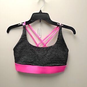 VSX Gray and Hot Pink Strappy Sports Bra medium